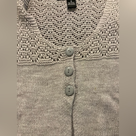 💛TODAY***$9***Willi Smith Heather gray variegated knit bd vest/cover up sweater - Picture 3 of 3